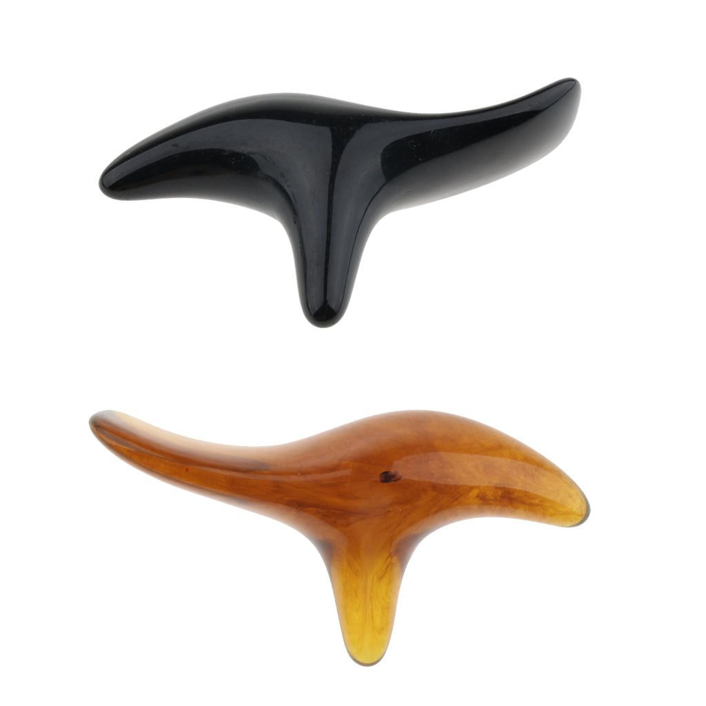 2Pcs Triangle Shaped Handheld Scraping Acupuncture Foot Massage Stick Tool