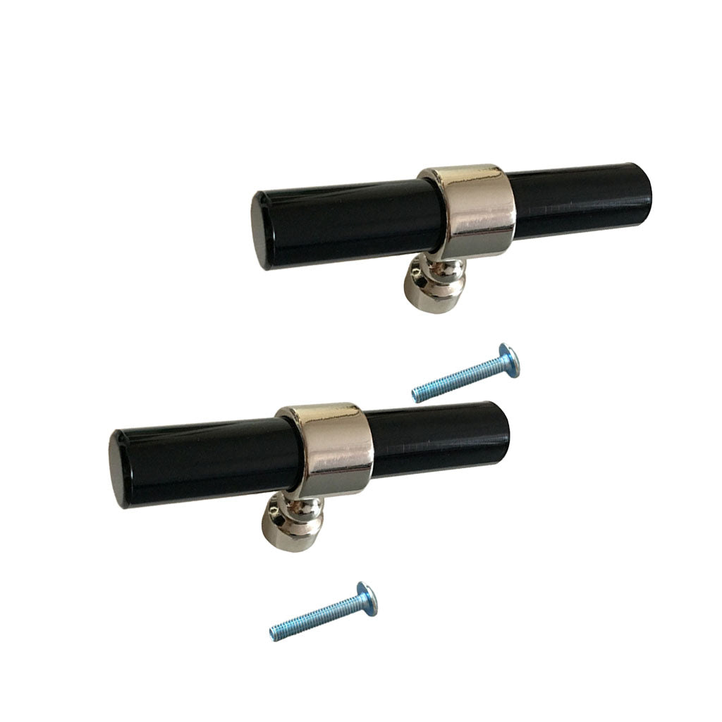 2xAcrylic Rod Bar Door Handles Drawer Cabinet Pull Knob Brushed Chrome 81mm