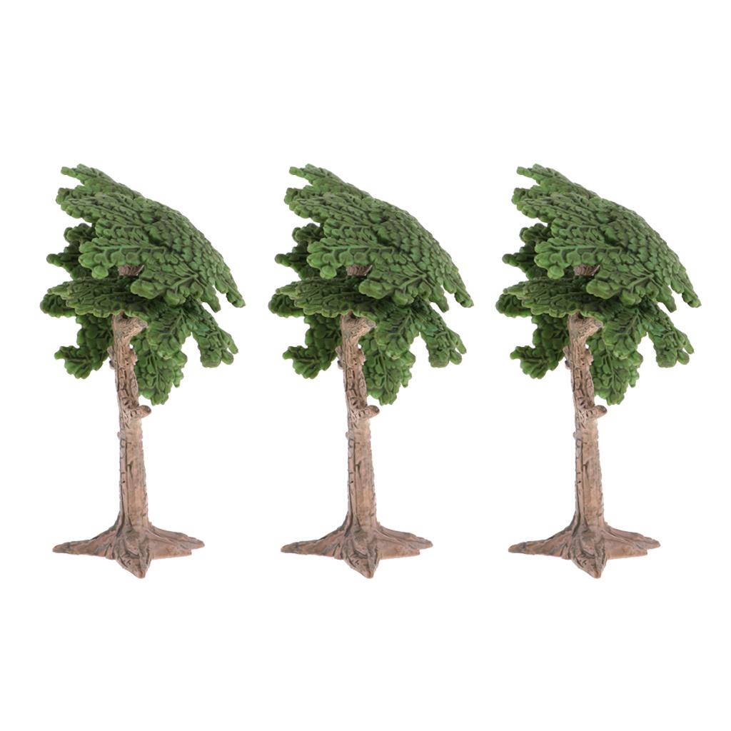 3pcs Green Pine Tree Model Cypress for Mini Landscape Diorama Scenery 10cm