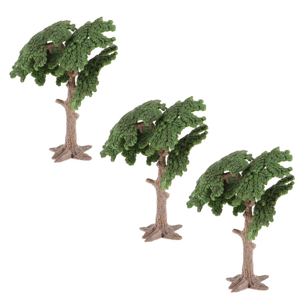 3pcs Green Pine Tree Model Cypress for Mini Landscape Diorama Scenery 10cm