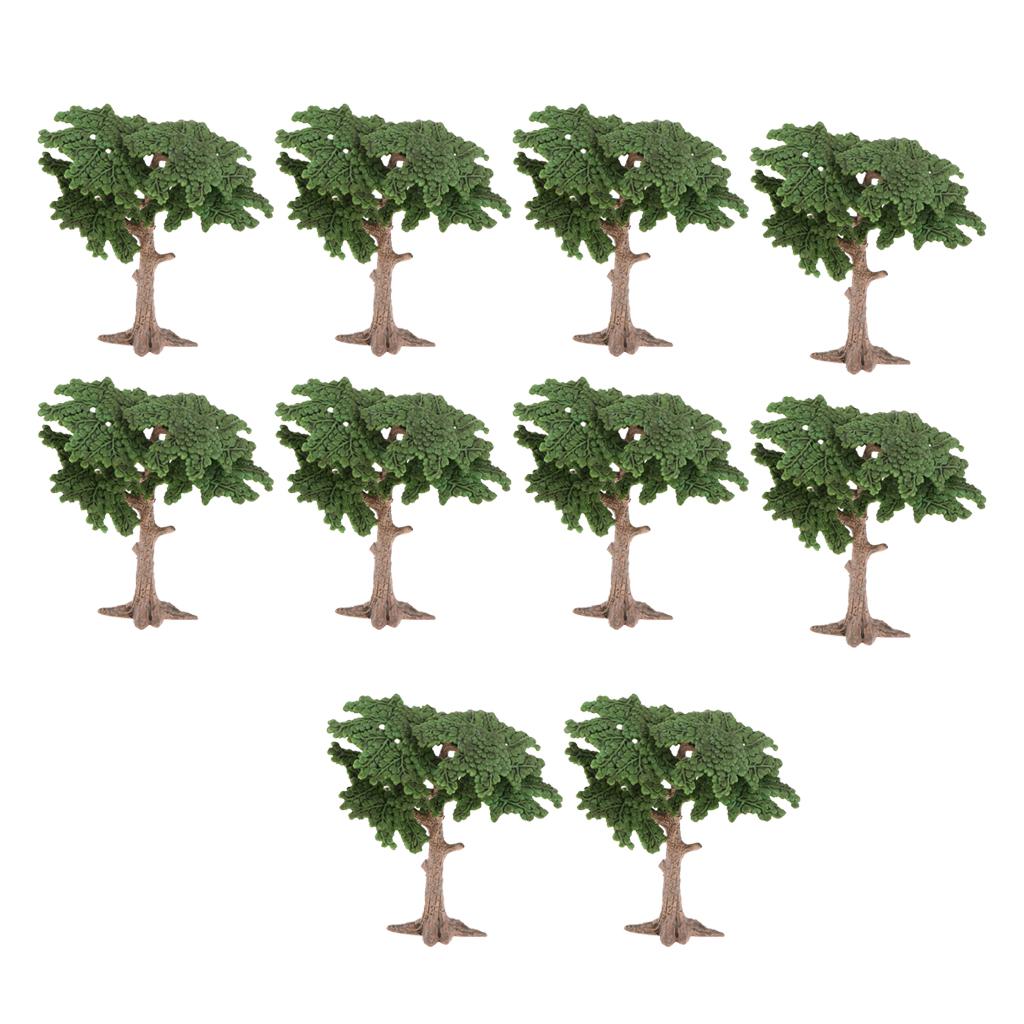 10pcs Green Pine Tree Model Cypress for Mini Landscape Diorama Scenery 10cm