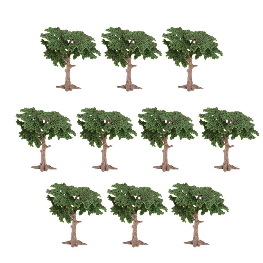 10pcs Green Pine Tree Model Cypress for Mini Landscape Diorama Scenery 10cm