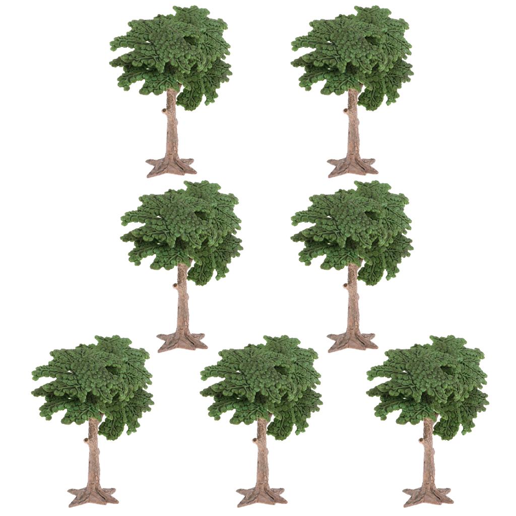 7Pcs Pine Tree Model Cycad Cypress for Landscape Diorama Scenery Layout 10cm