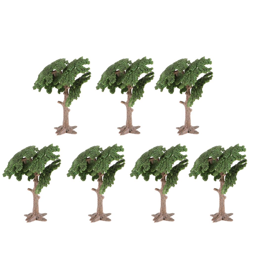 7Pcs Pine Tree Model Cycad Cypress for Landscape Diorama Scenery Layout 10cm