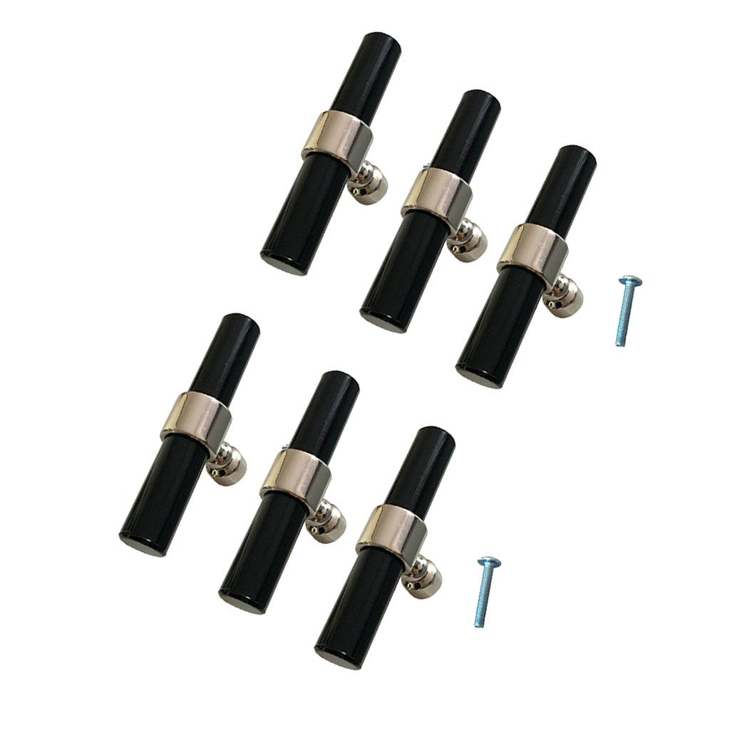 6xAcrylic Rod Bar Door Handles Drawer Cabinet Pull Knob Brushed Chrome 81mm