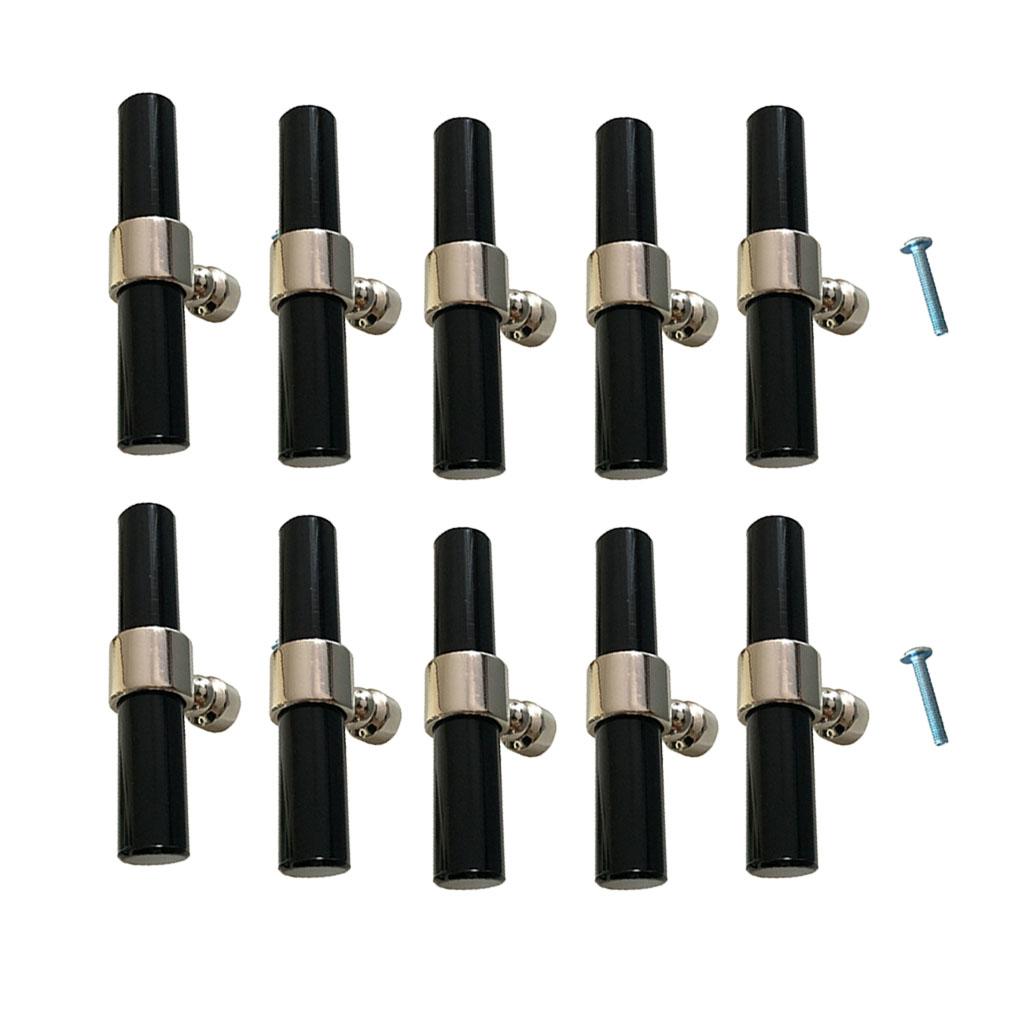 10xAcrylic Rod Bar Door Handles Drawer Cabinet Pull Knob Brushed Chrome 81mm