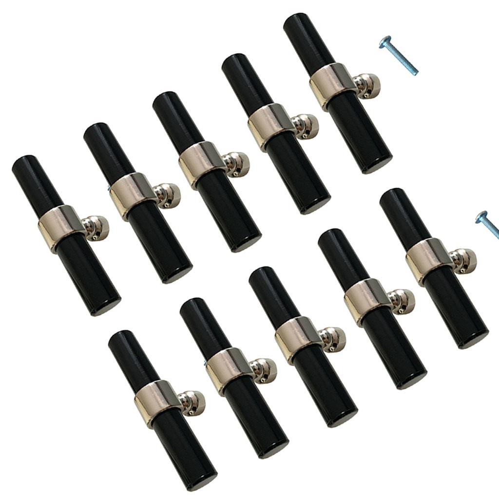 10xAcrylic Rod Bar Door Handles Drawer Cabinet Pull Knob Brushed Chrome 81mm