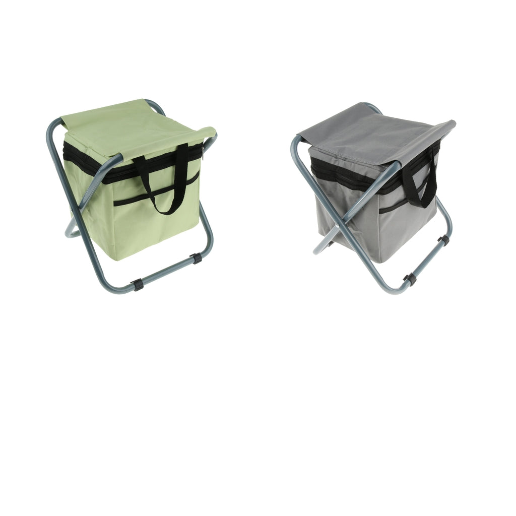 2PCS Folding Camping Stool Seat Backpack with Cooler Bag for Fishing Travel