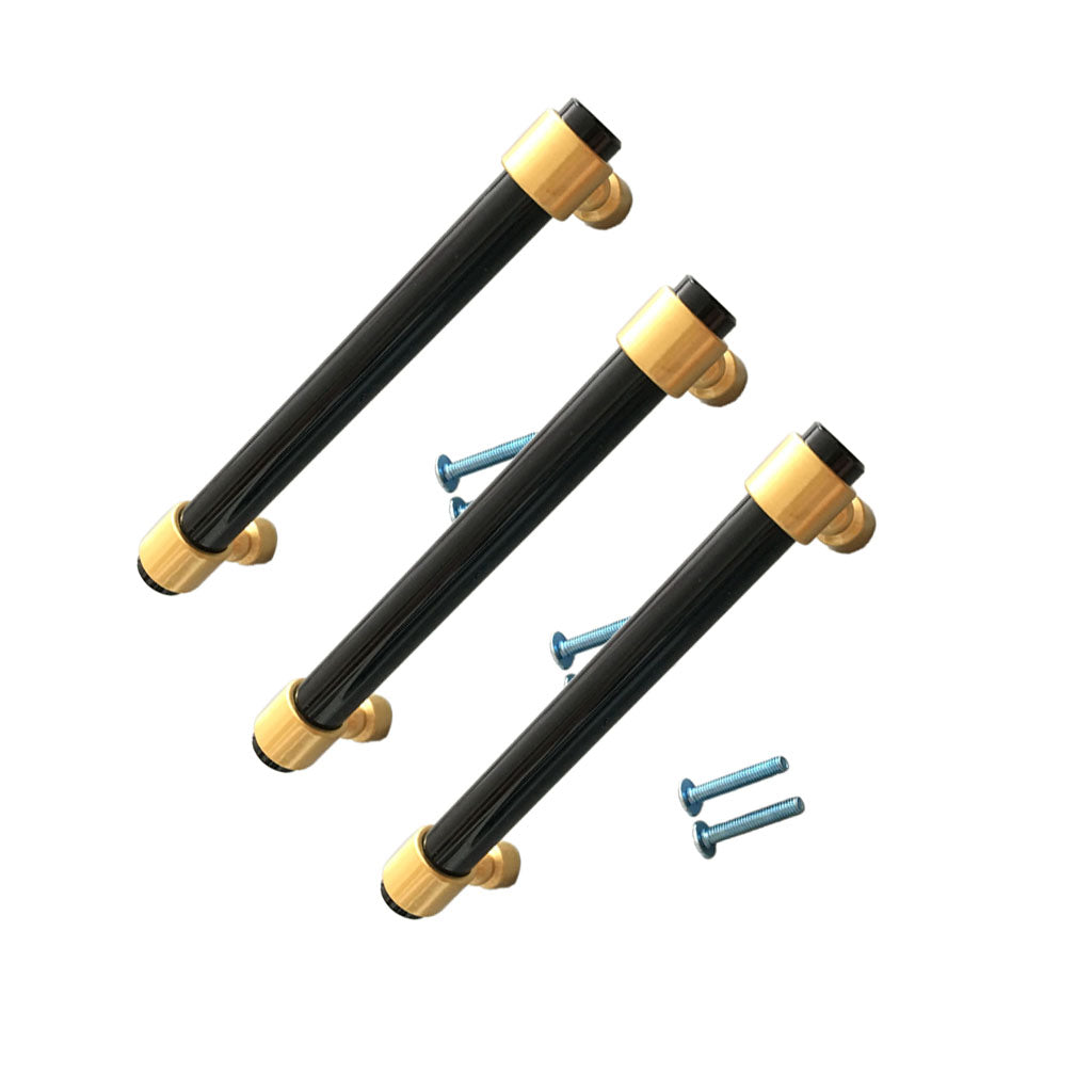 3xAcrylic Rod Bar Door Handles Drawer Cabinet Pull Knob Brushed Black 153mm