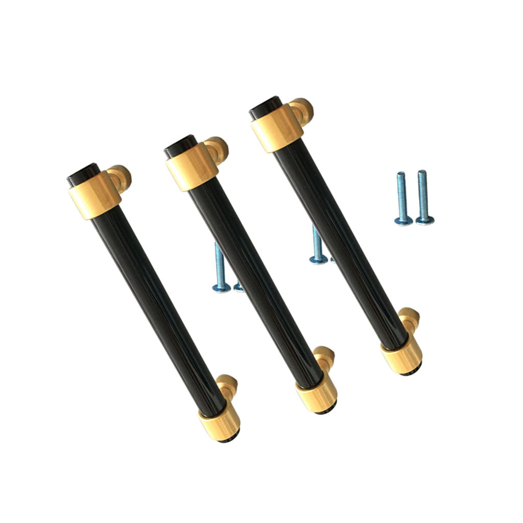 3xAcrylic Rod Bar Door Handles Drawer Cabinet Pull Knob Brushed Black 153mm