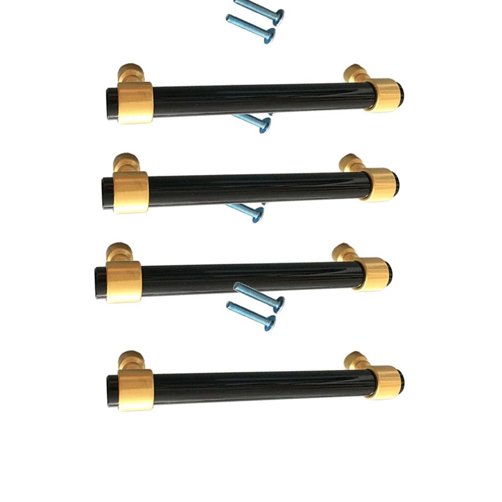 4xAcrylic Rod Bar Door Handles Drawer Cabinet Pull Knob Brushed Black 153mm
