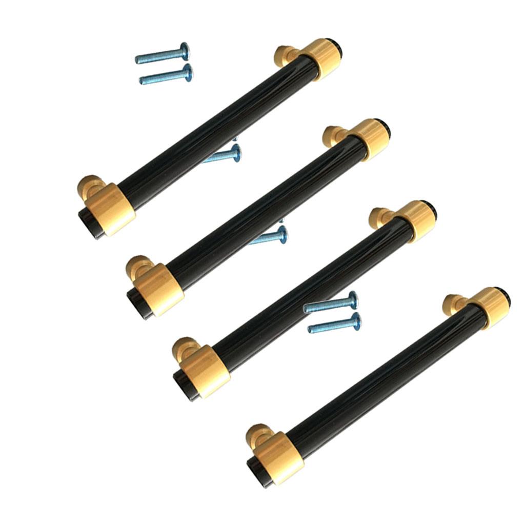 4xAcrylic Rod Bar Door Handles Drawer Cabinet Pull Knob Brushed Black 153mm
