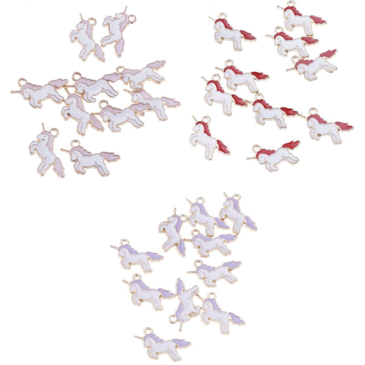 30 Pieces Cute Unicorn Charms Pendant Findings Beads Jewelry Making Crafts