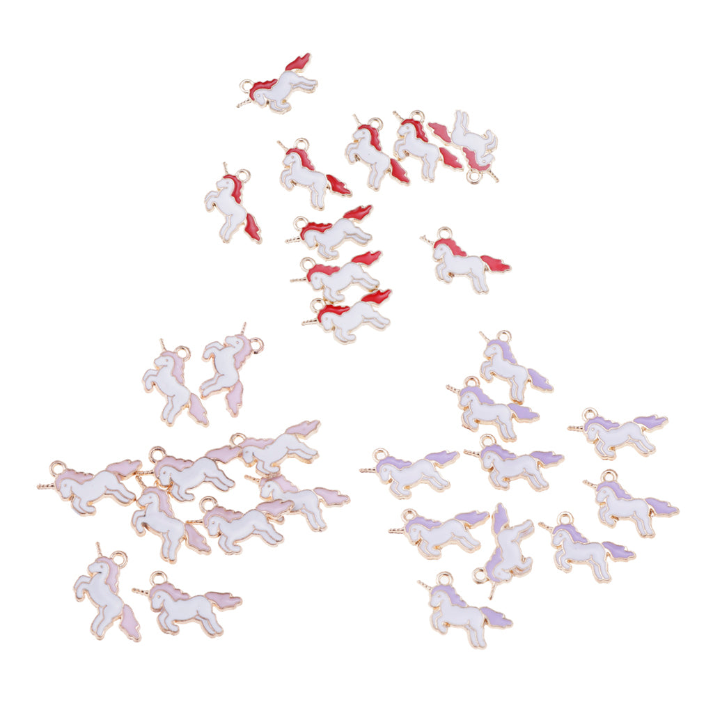30 Pieces Cute Unicorn Charms Pendant Findings Beads Jewelry Making Crafts