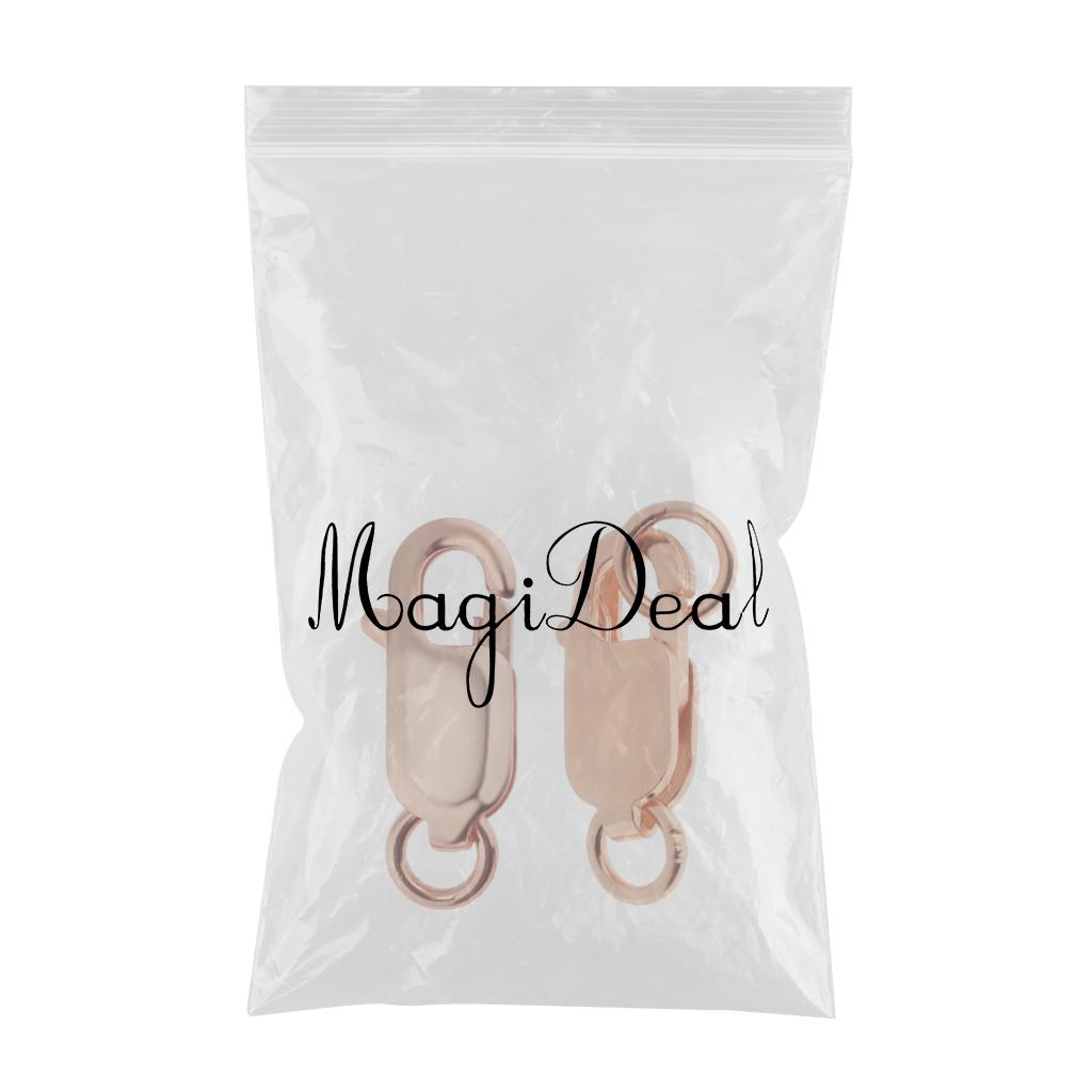 2Pcs 925 Sterling Lobster Clasp Split Ring Jewelry Keychain DIY Rose Gold