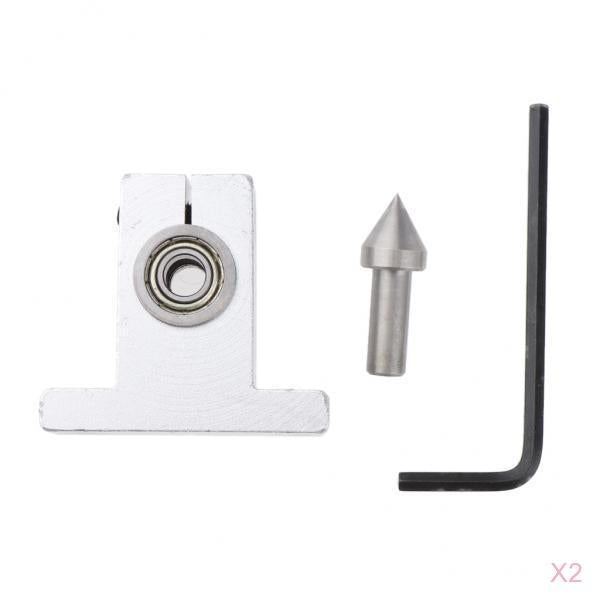 2 Set Lathe Tailstock Drill Chuck Thimble Drill Bit & Wrench for Woodworking