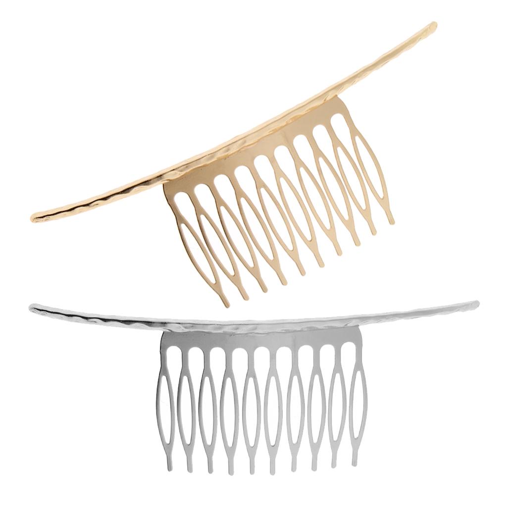 2x Retro Blank Metal Hair Comb Clips for Wedding Bridal Hair Accessories