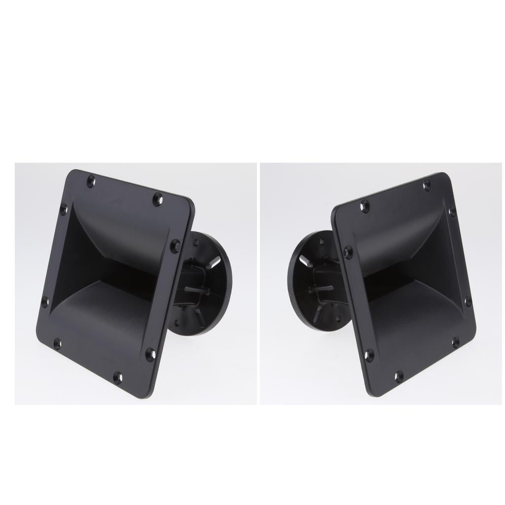 2pcs 6.3x6.3in Throat Wide Dispersion Horn Tweeter Home Speaker Flat Tweeter