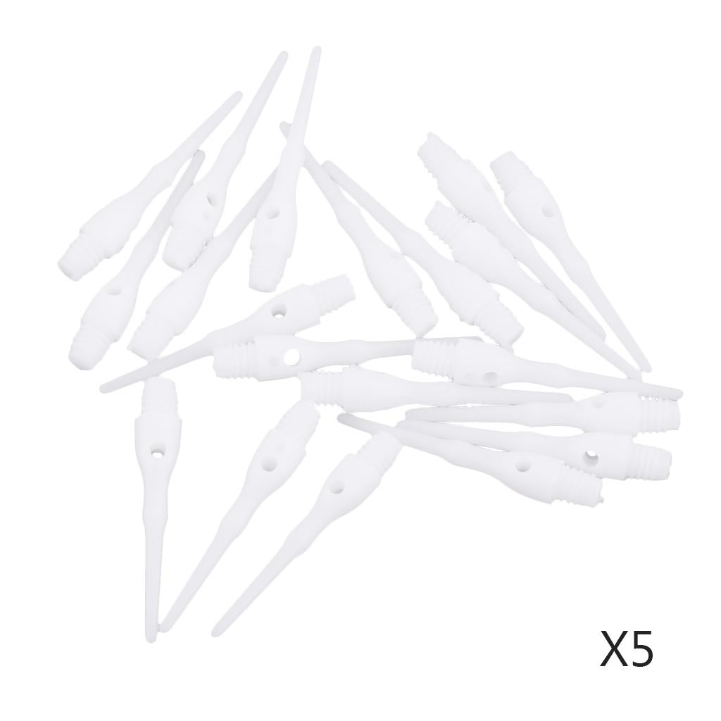 100 Pieces Soft Nylon Tips Points Replacement for Electronic Dart 27mm White