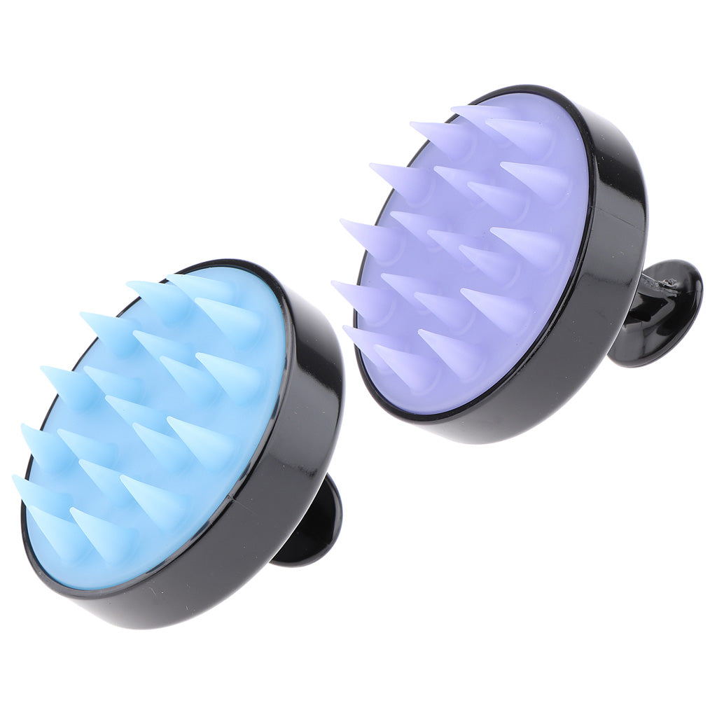 2x Soft Silicone Shower Shampoo Body Wash Dandruff Brush Hair Scalp Massager