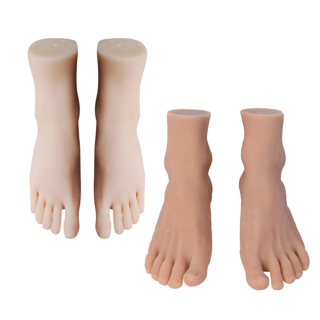 2 Pairs Mannequin Foot Practice Display Jewelry Shoe Sock Display Art Sketch