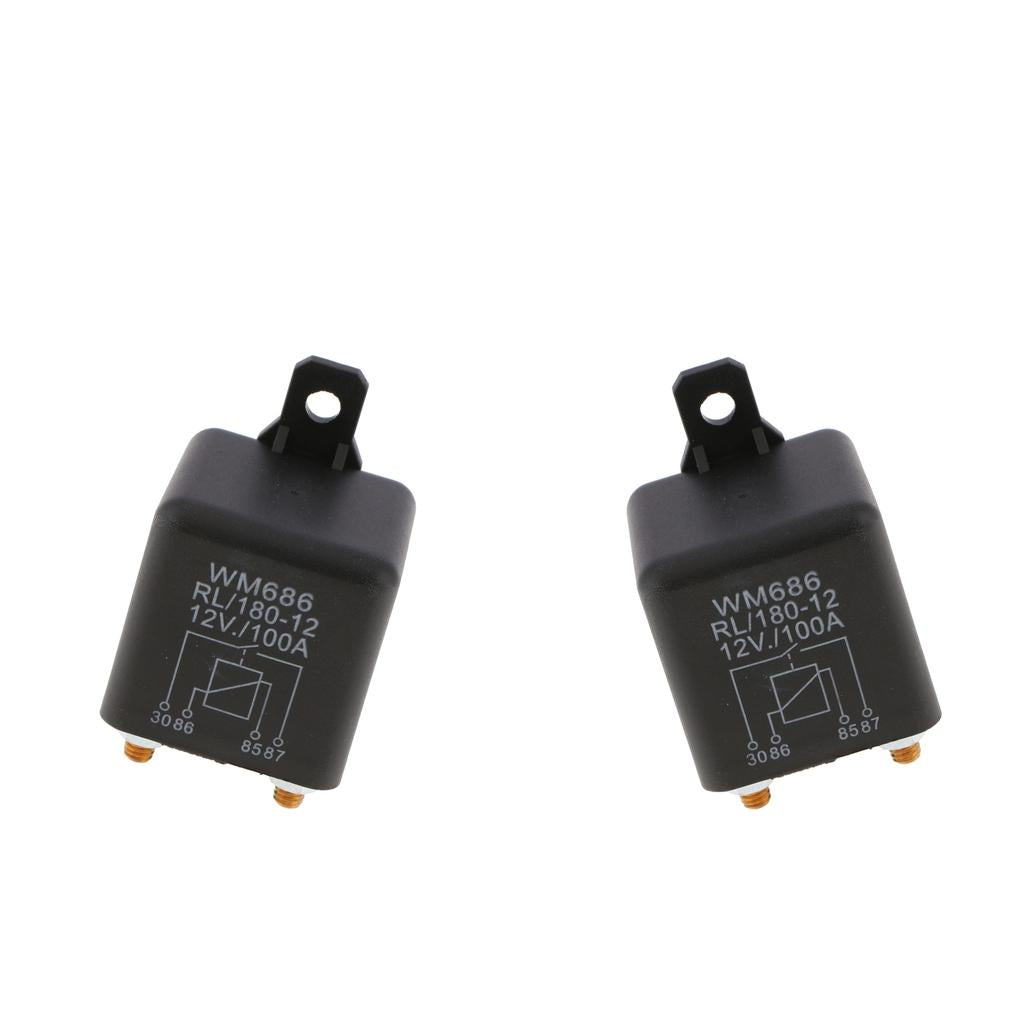 2 Piece Auto 4 Pin Starter Relay Switch Circuit Control 12V 100A