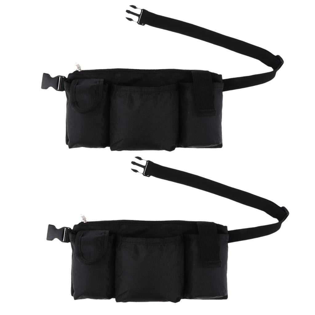 2x Tool Waist Bag Belt Heavy Duty Oxford Tool Apron with 4 Pockets