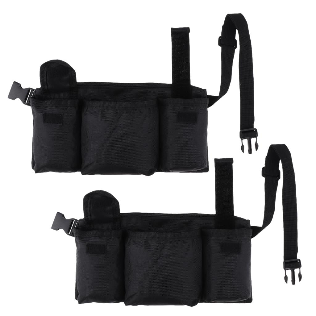 2x Tool Waist Bag Belt Heavy Duty Oxford Tool Apron with 4 Pockets