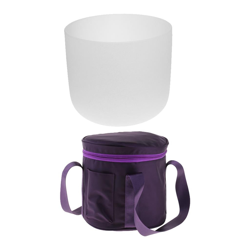 8 Inch Crystal Singing Bowl C Note white+Thicken Singing Bowl Carry Bag Case