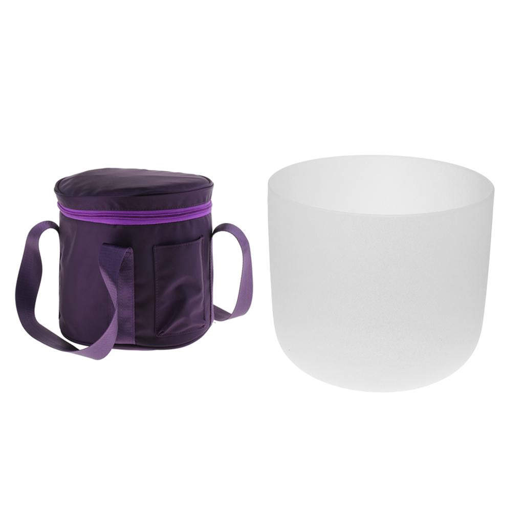 8 Inch Crystal Singing Bowl C Note white+Thicken Singing Bowl Carry Bag Case