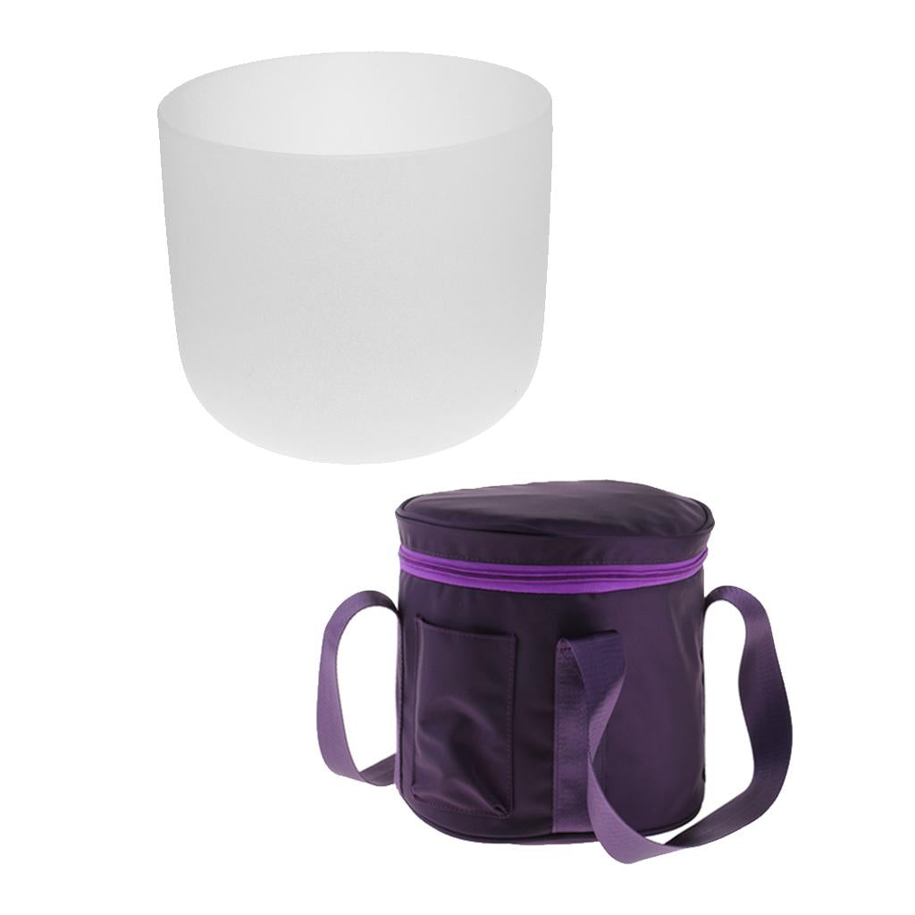 8 Inch Crystal Singing Bowl C Note white+Thicken Singing Bowl Carry Bag Case