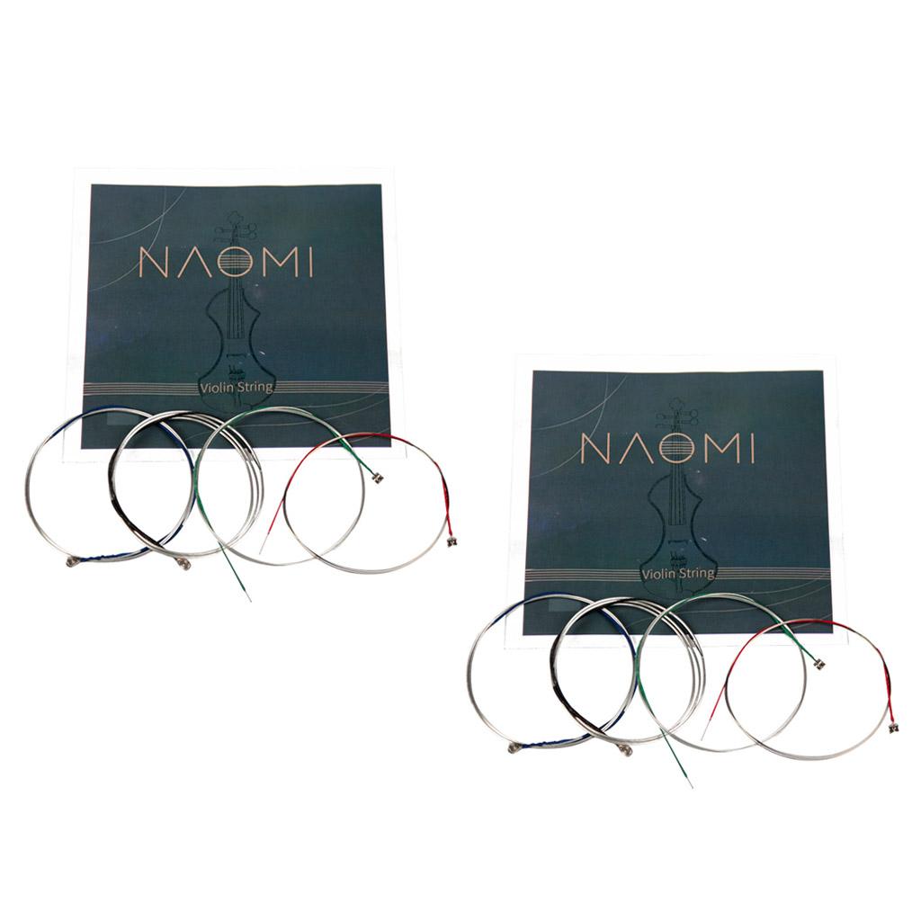 2 Set 4/4 3/4 Size Violin Nickel Strings for Violin Parts Accessory