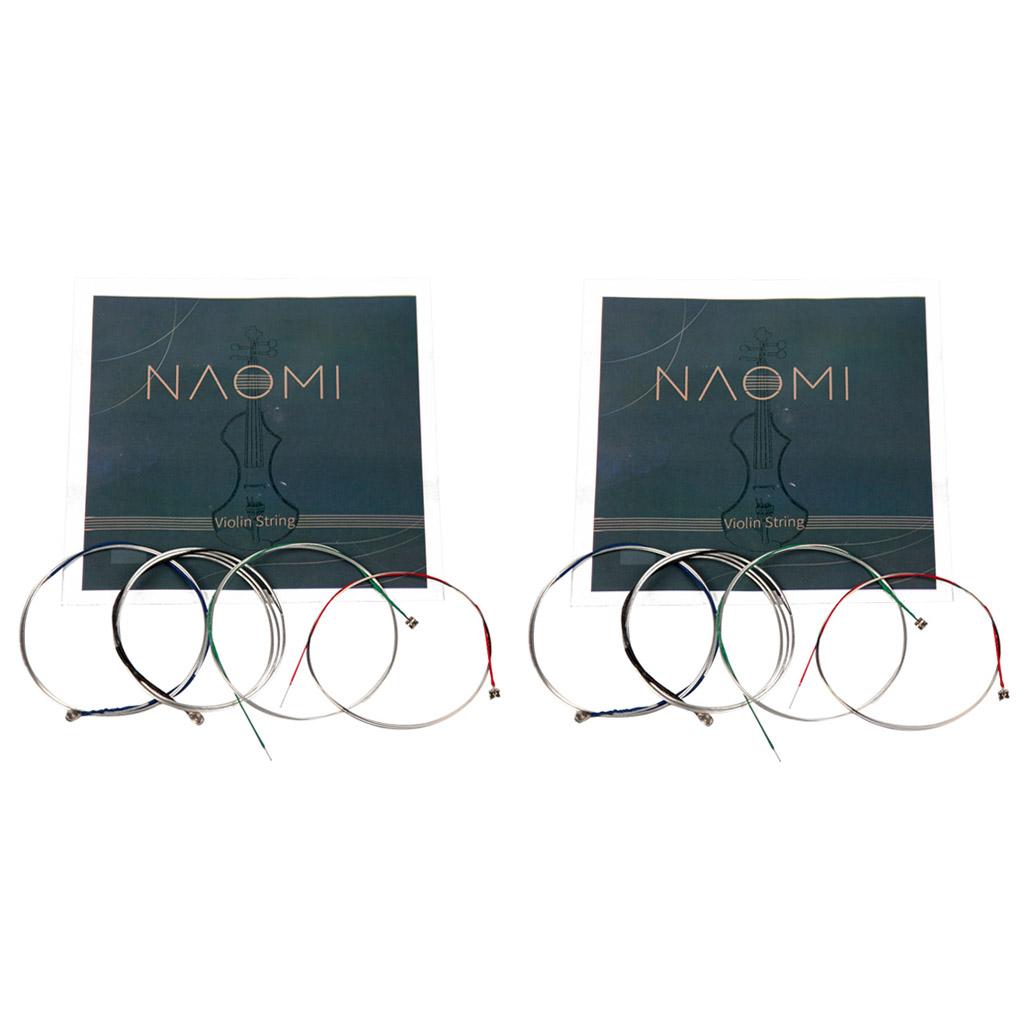 2 Set 4/4 3/4 Size Violin Nickel Strings for Violin Parts Accessory