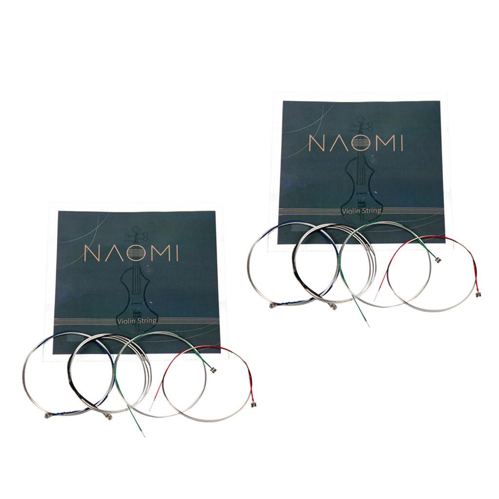 2 Set 4/4 3/4 Size Violin Nickel Strings for Violin Parts Accessory