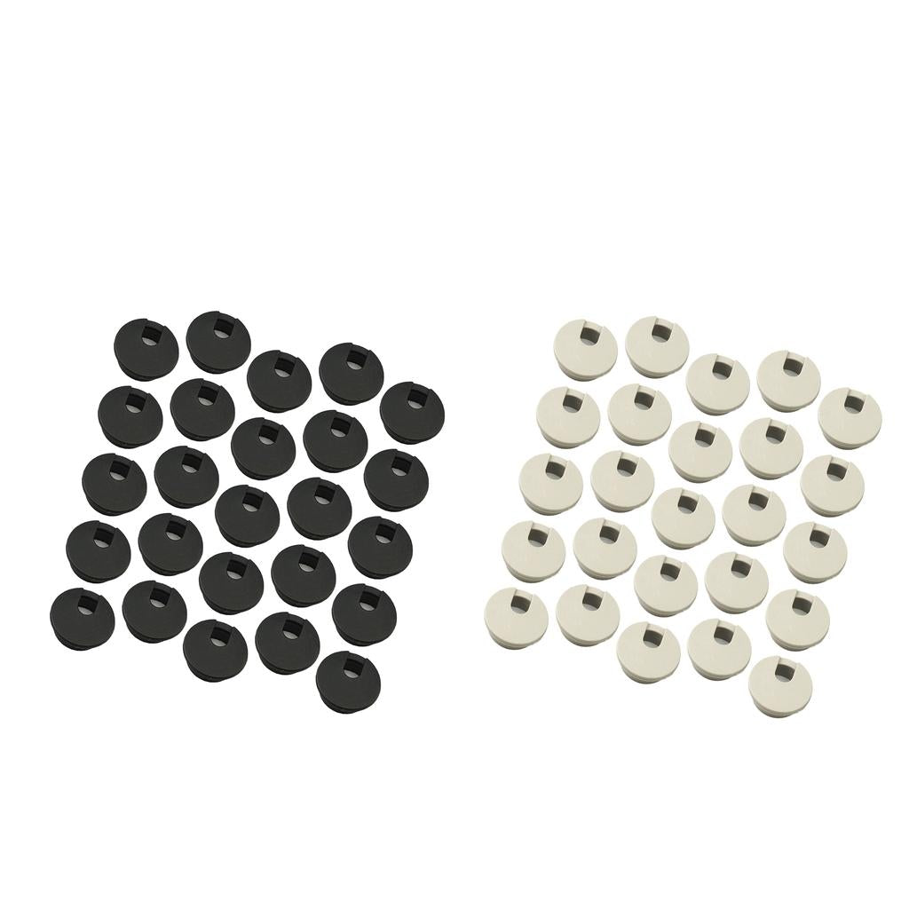 40x Computer Desk Table Grommet Cable Port Round Wire Hole Cover 35mm