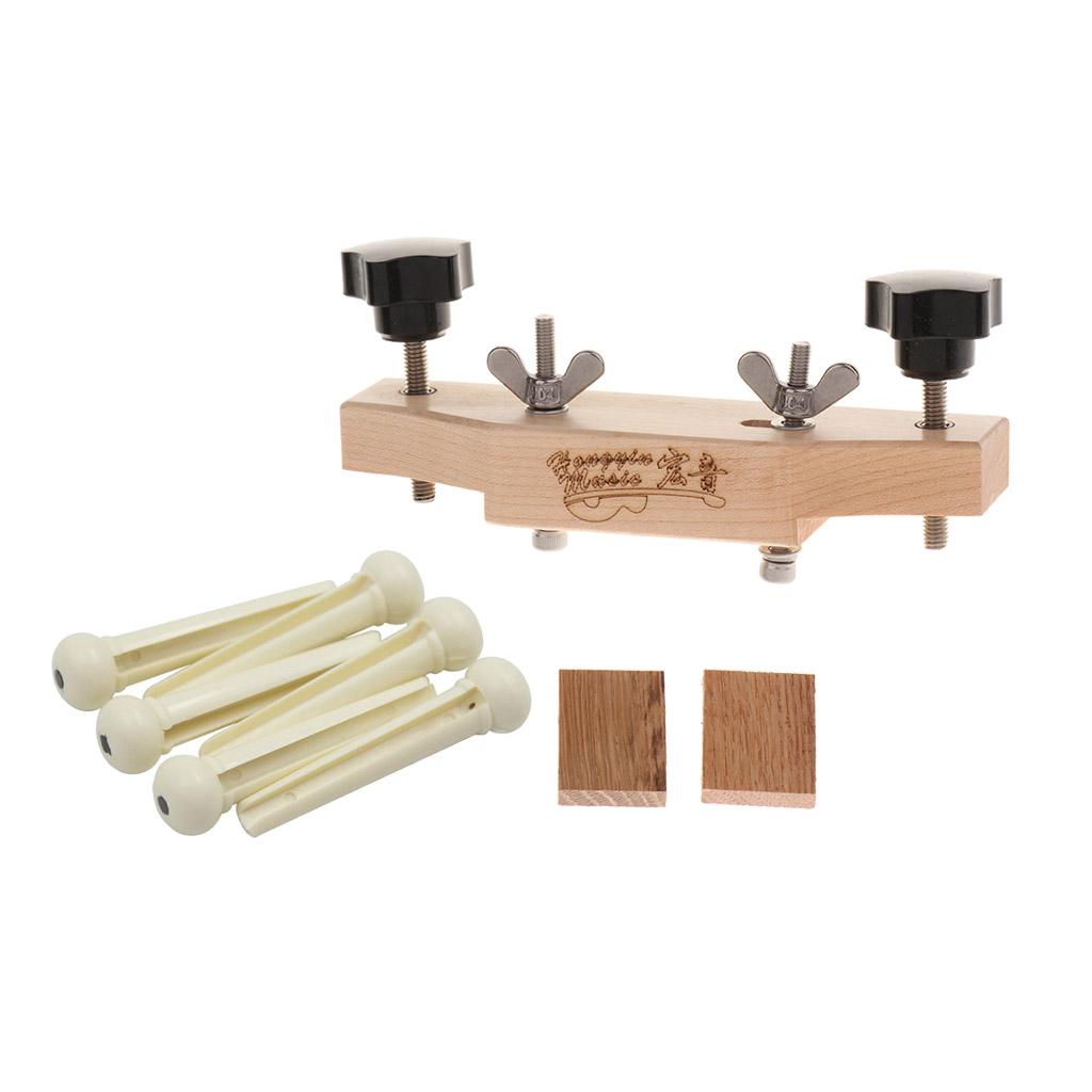 6 Pieces Bridge Pins with Guitar Bridge Clamp Set for Acoustic Guitar Parts