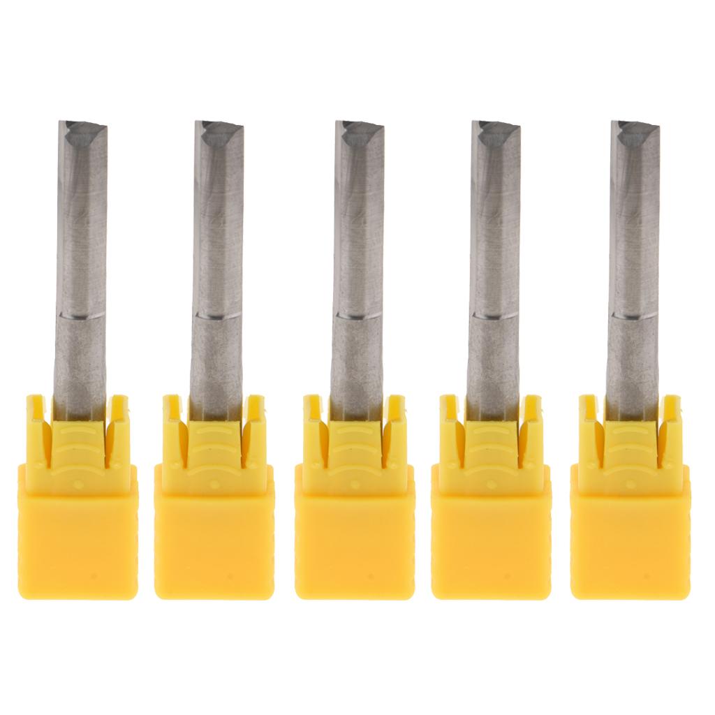 5PCS 6mm Shank Double Flutes CNC Router Bits Straight Engraving Cutters 22mm