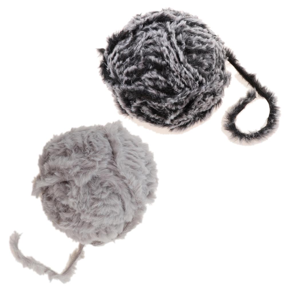 2pcs 32 Meters Soft Faux Fur Yarn for DIY Crocheting Knitting