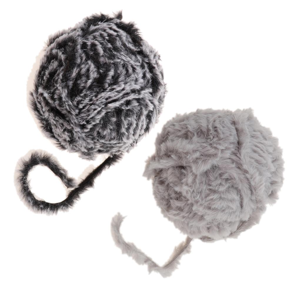 2pcs 32 Meters Soft Faux Fur Yarn for DIY Crocheting Knitting