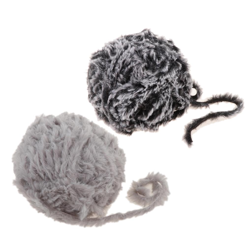 2pcs 32 Meters Soft Faux Fur Yarn for DIY Crocheting Knitting