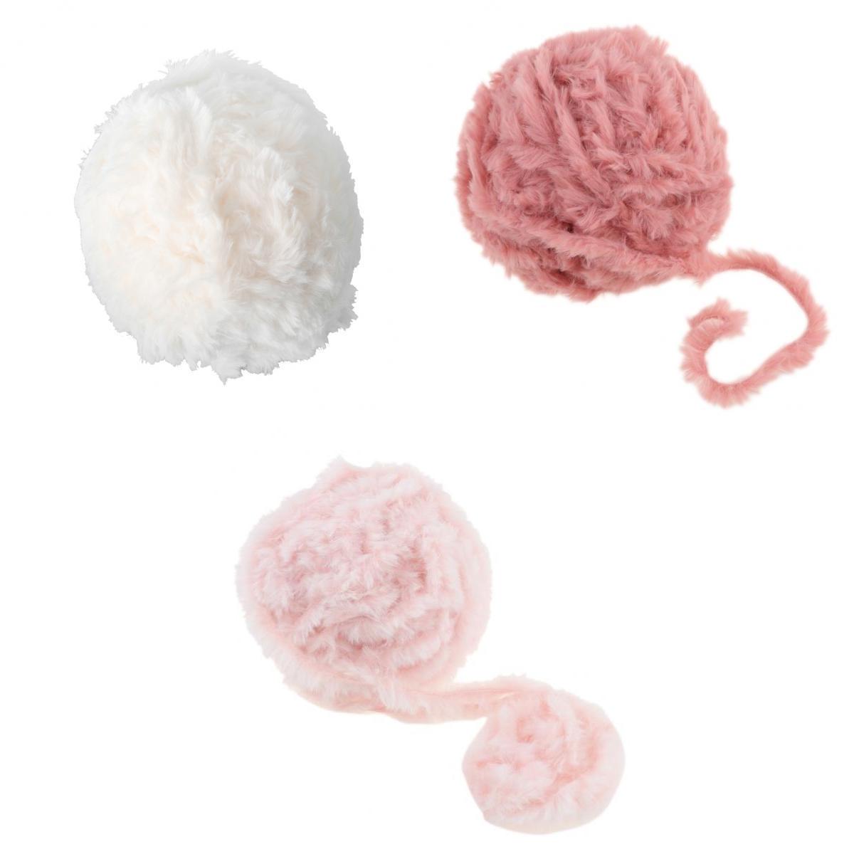 3 Pieces 32 Meters Soft Faux Fur Yarn for Crocheting Knitting