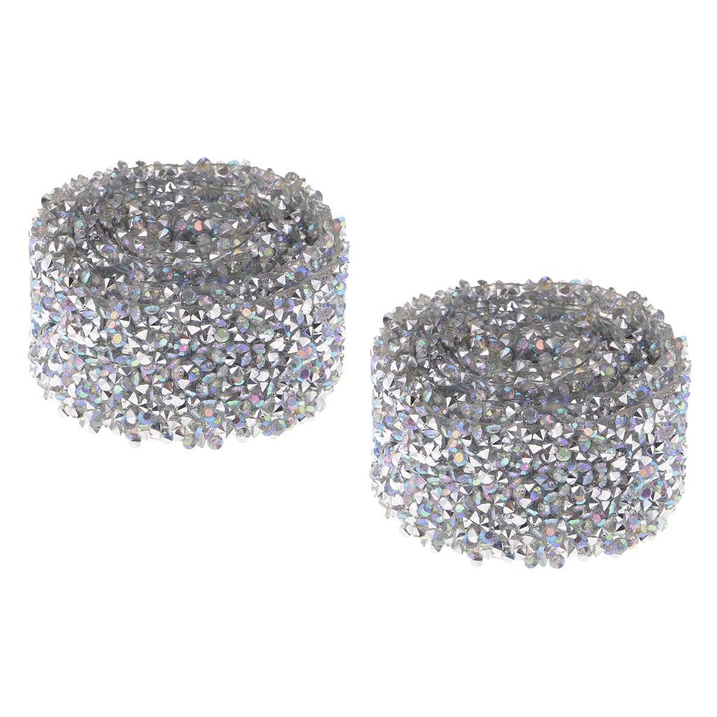 2pcs 1 Yard 30mm Rhinestone Applique Iron on Trim Wedding Belt Sash Dress