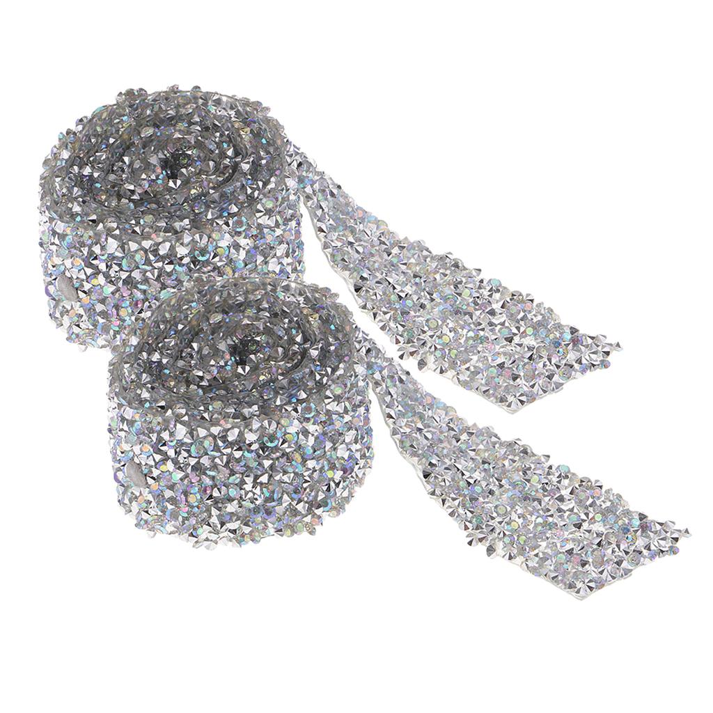 2pcs 1 Yard 30mm Rhinestone Applique Iron on Trim Wedding Belt Sash Dress