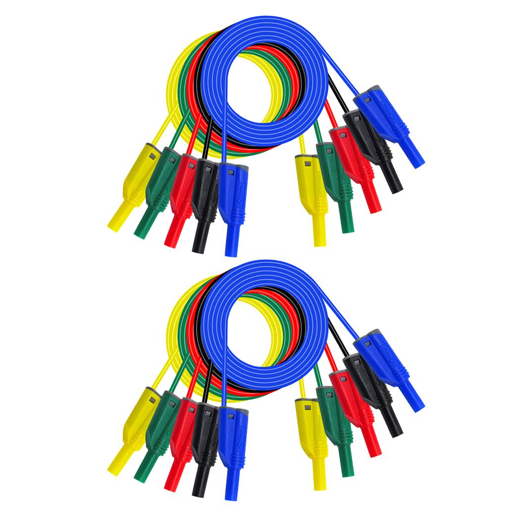 10X Stackable 4mm Banana to Banana Plug Socket Test Lead 14awg Silicone Wire