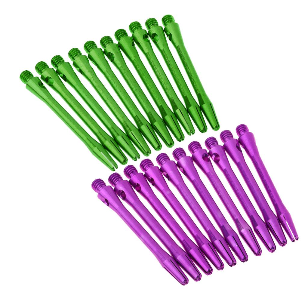 20 Pieces Universal Aluminum Alloy 2BA Dart Stems Medium Green & Purple
