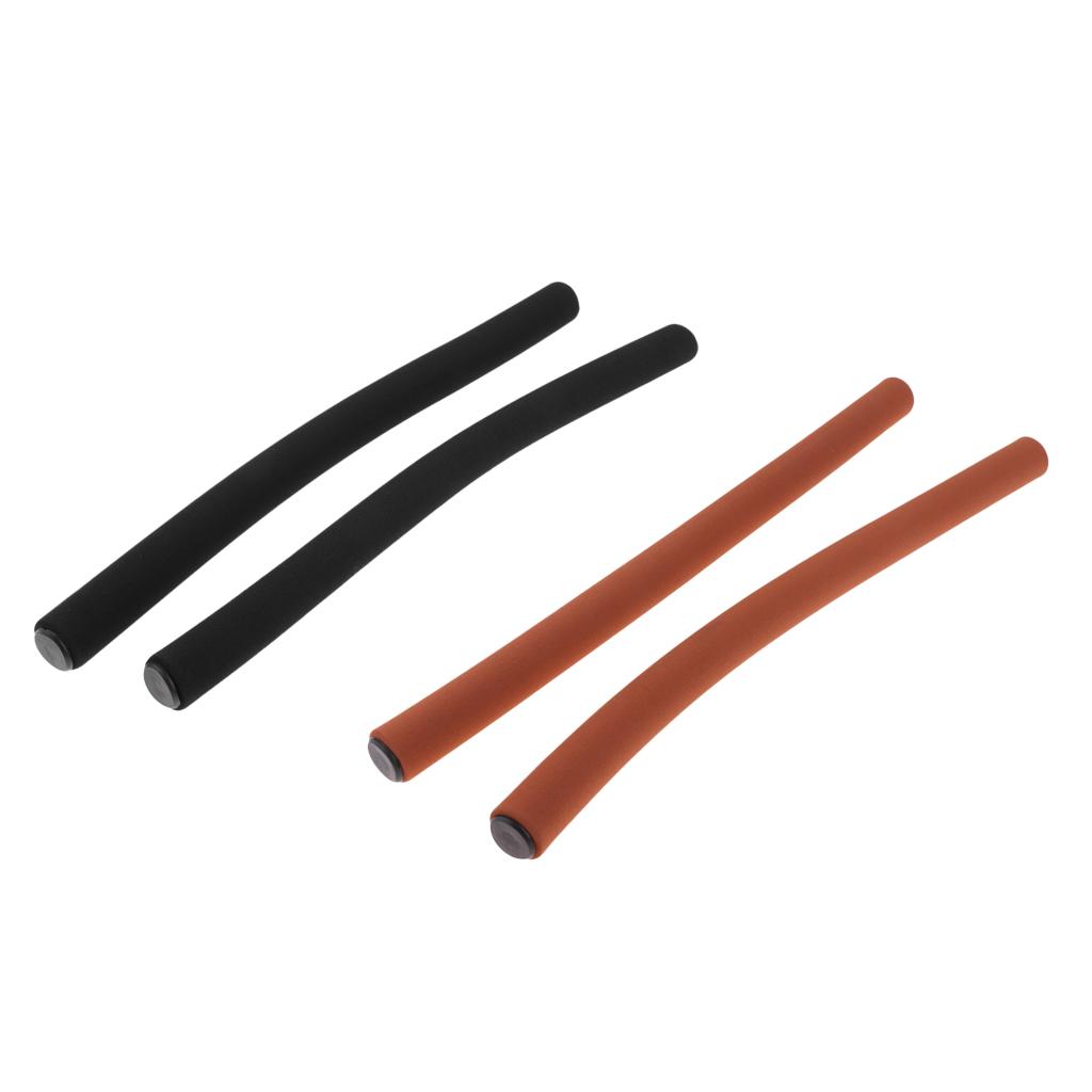 2 Pairs Foamed Silicone Bicycle Handlebar Grips Matte Black & Matte Brown