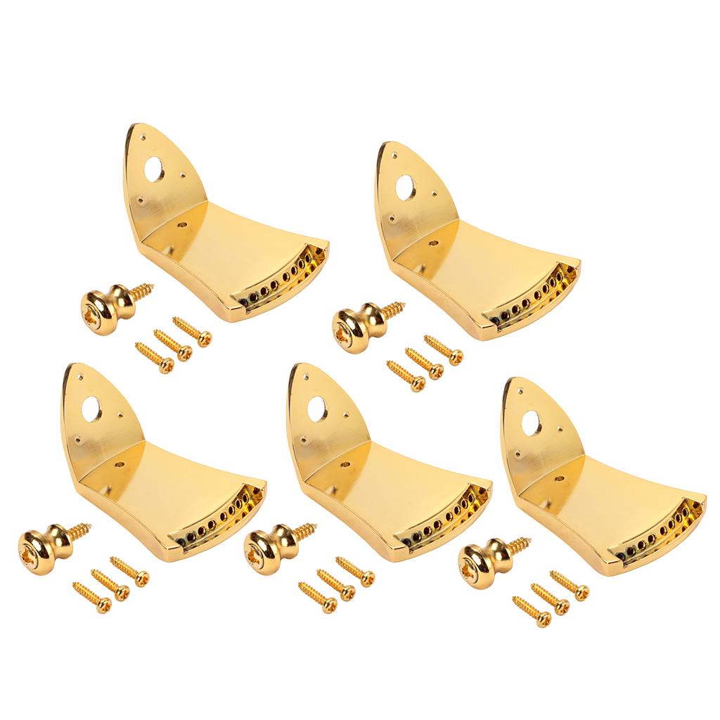 1 Pack Triangle 8 Strings Mandolin Tailpiece with Strap Buttons Screws