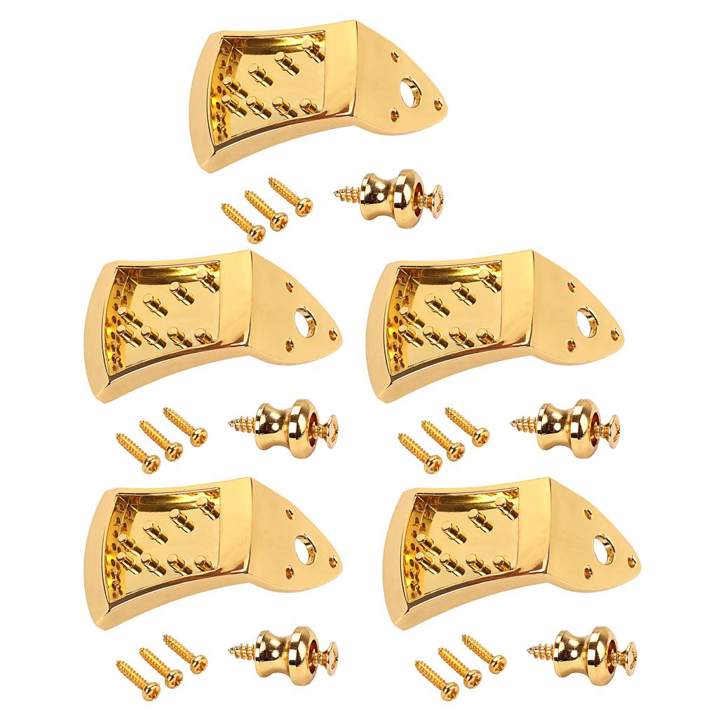 1 Pack Triangle 8 Strings Mandolin Tailpiece with Strap Buttons Screws