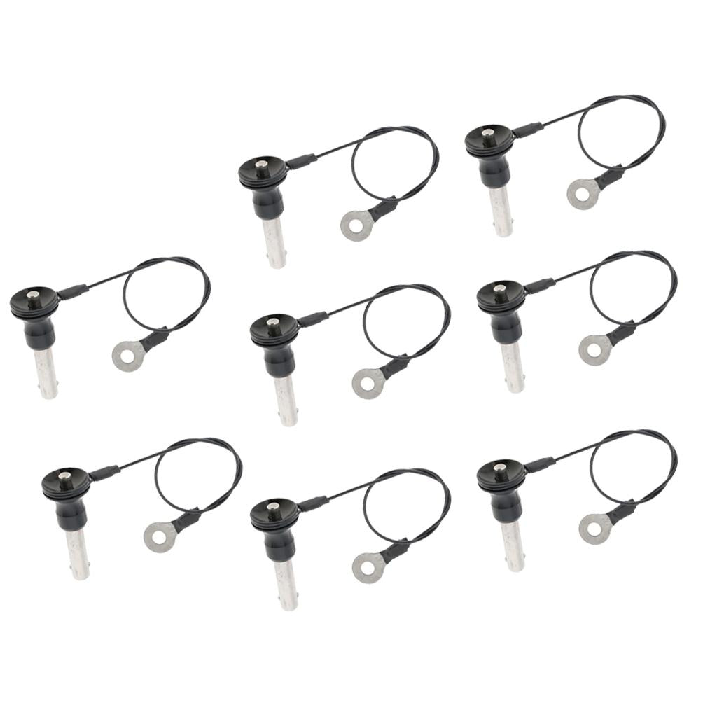 8 Pieces Stainless Steel Ball Lock Quick Release Pin Push Button 8mm-20mm