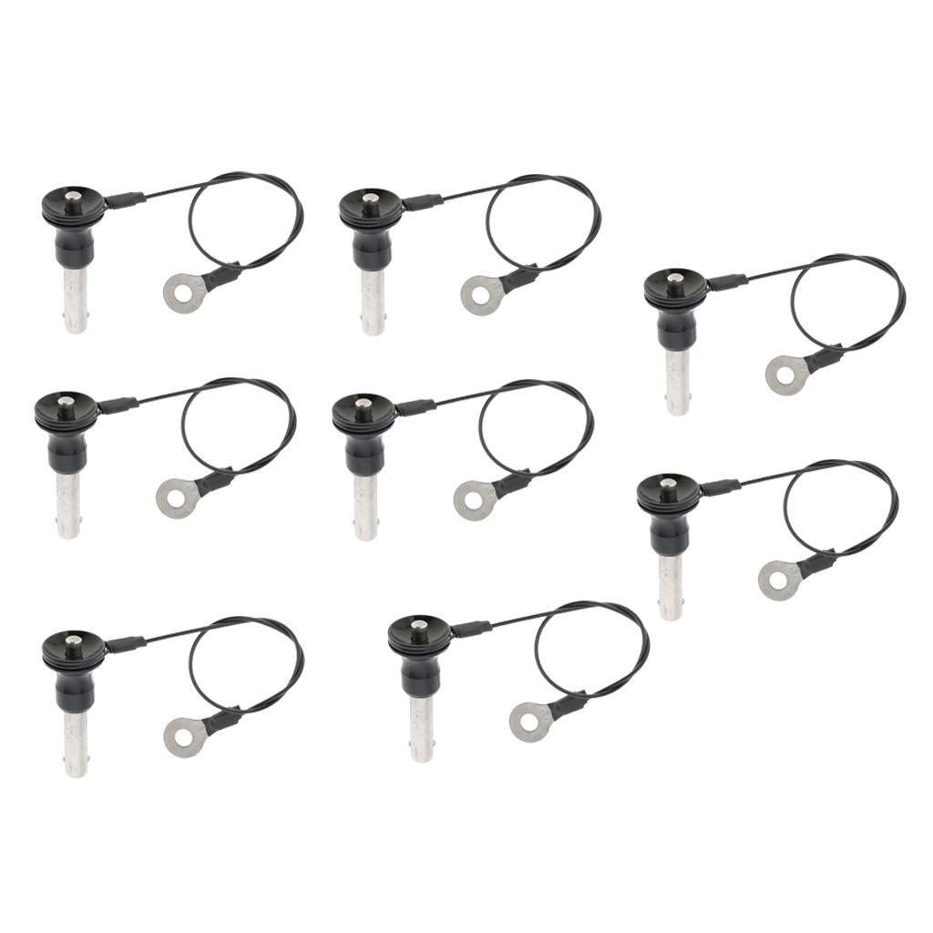 8 Pieces Stainless Steel Ball Lock Quick Release Pin Push Button 8mm-20mm